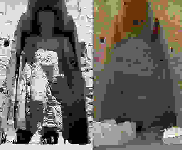 Taller Buddha of Bamiyan before and after destruction